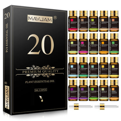Coffret 20 huiles parfumées, flacons de 5 ml